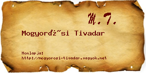 Mogyorósi Tivadar névjegykártya