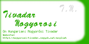 tivadar mogyorosi business card
